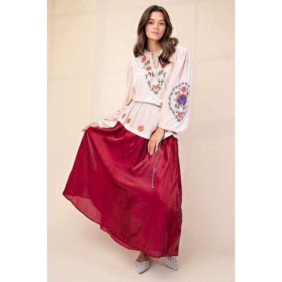 1N3***Easel Velvet Top with Embroidery - available in S-L & 1X-3X - Picture 2 of 4